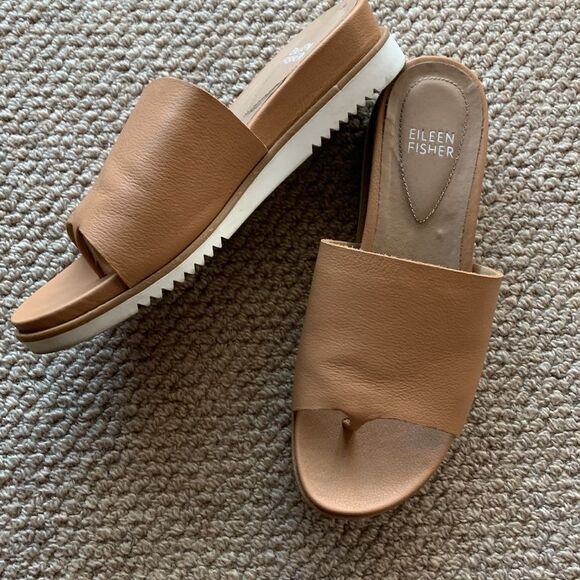 EILEEN Fisher leather tan sandals women’s size 6.5 - Picture 9 of 9